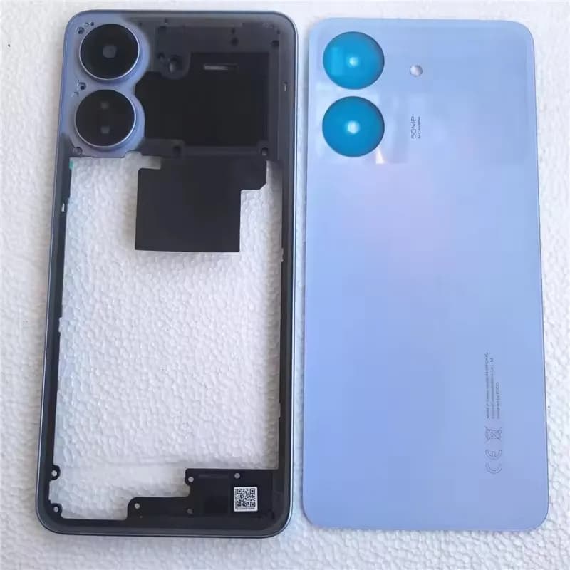 Alloggiamento completo per Xiaomi Poco C65 Telaio centrale + Cover posteriore batteria Pannello coperchio Porta posteriore con obiettivo fotocamera