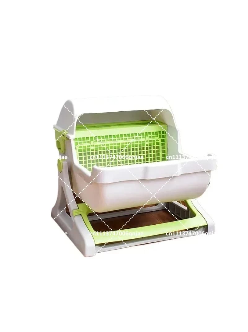 Large Semi-Enclosed Cat Litter Box, Splash-Proof Easy Clean, Tipping Bucket with Filter, Cat Toilet Supplies