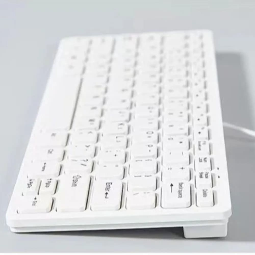 Plug Play Tastiera cablata USB Tastiera silenziosa sottile sostituibile Tastiera leggera da 78 tasti Computer desktop