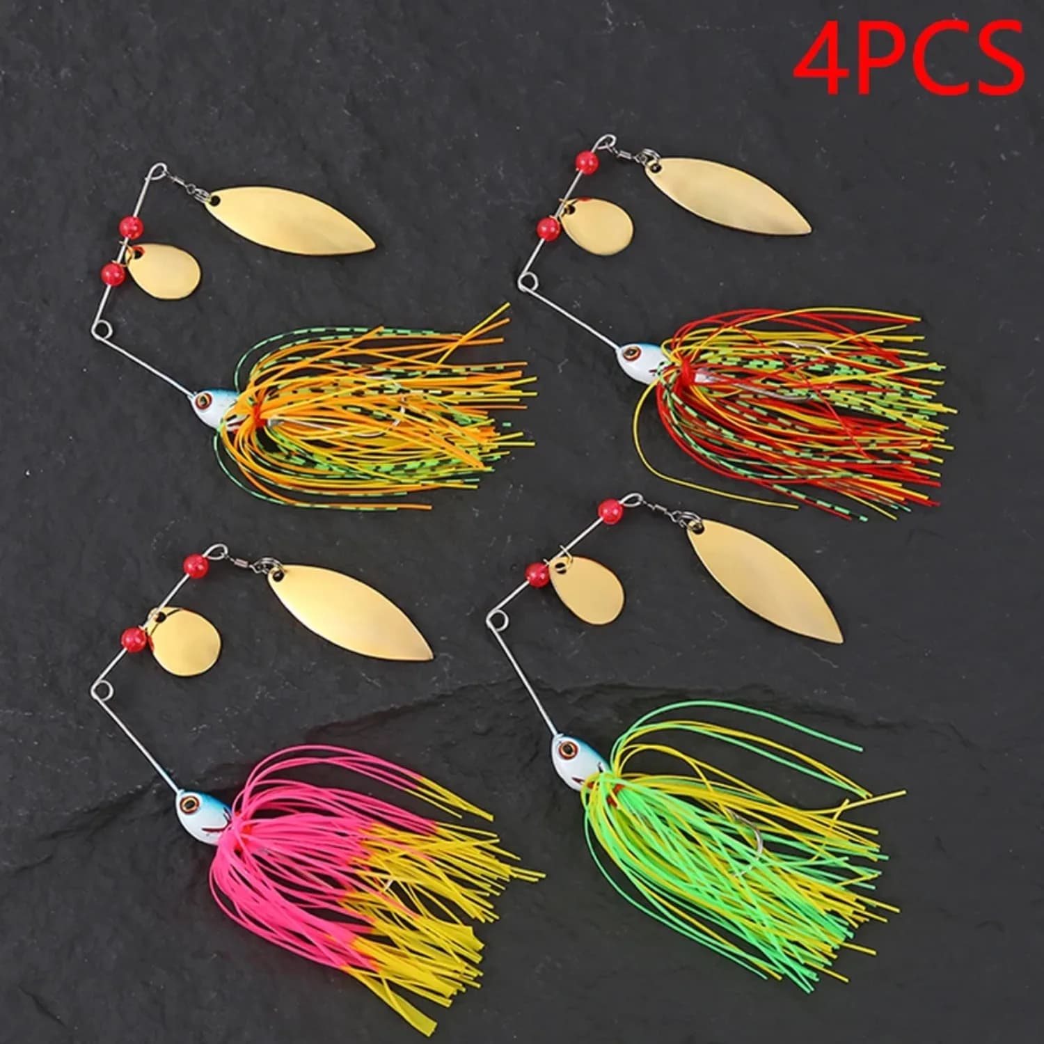 4PCS Swivel Fish Hard Bait Artificial Baits Metal Sequins Fishing Lures Sinking Spinner Spoon Spinnerbait Wobblers For Pike