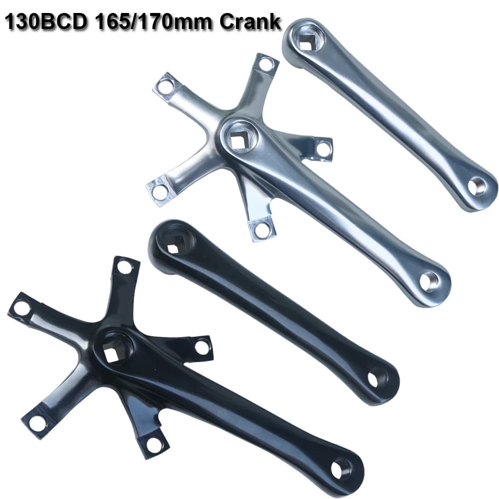 130 BCD Folding Bike Crank Arm 165mm 130BCD Single speed 44T Chainwheel Square Taper hole Fixed Gear Bicycle Crankset Chain Ring