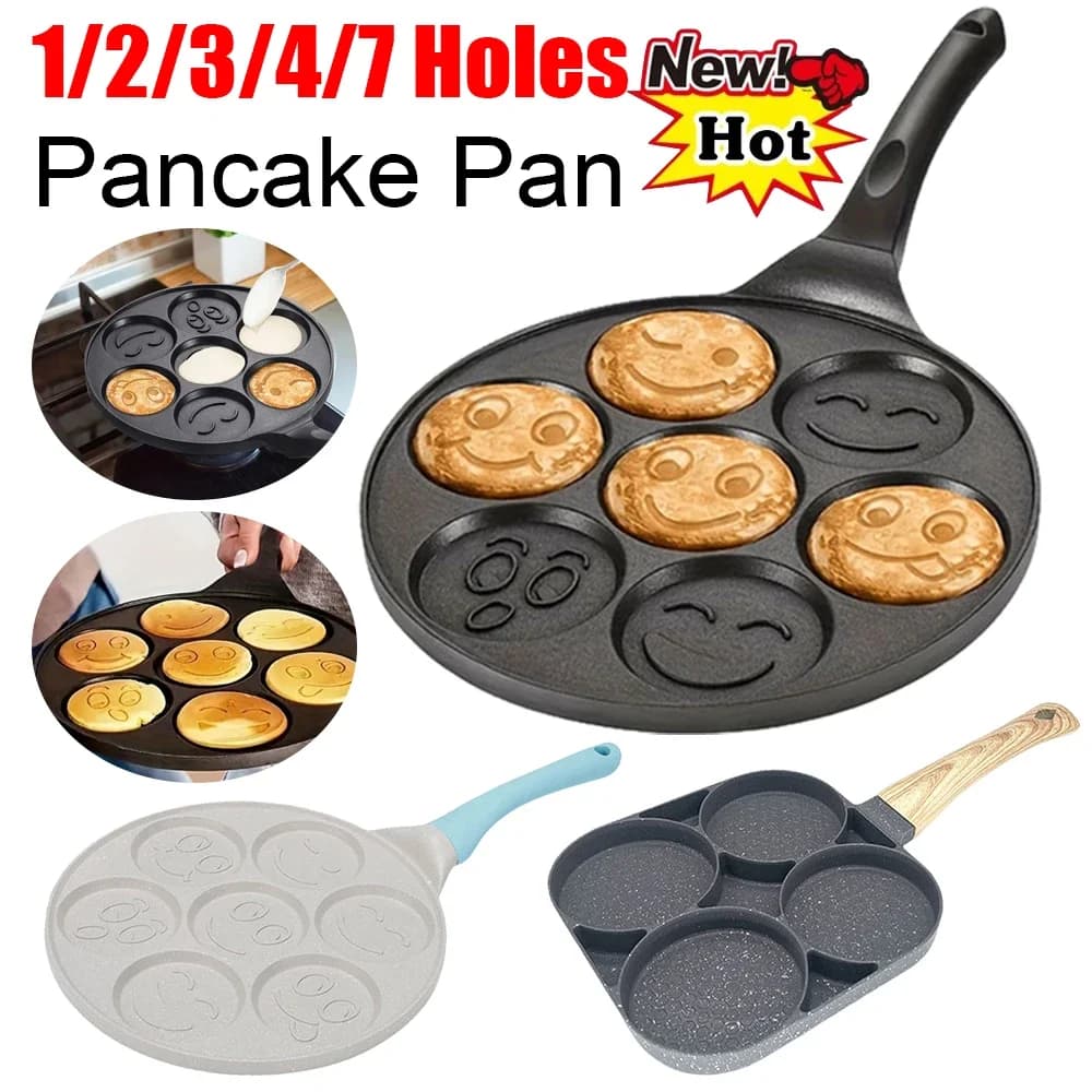 Pancake frying pan for fried eggs 4 holes 7 holes pancake maker for breakfast eggs kitchen utensils burger pan