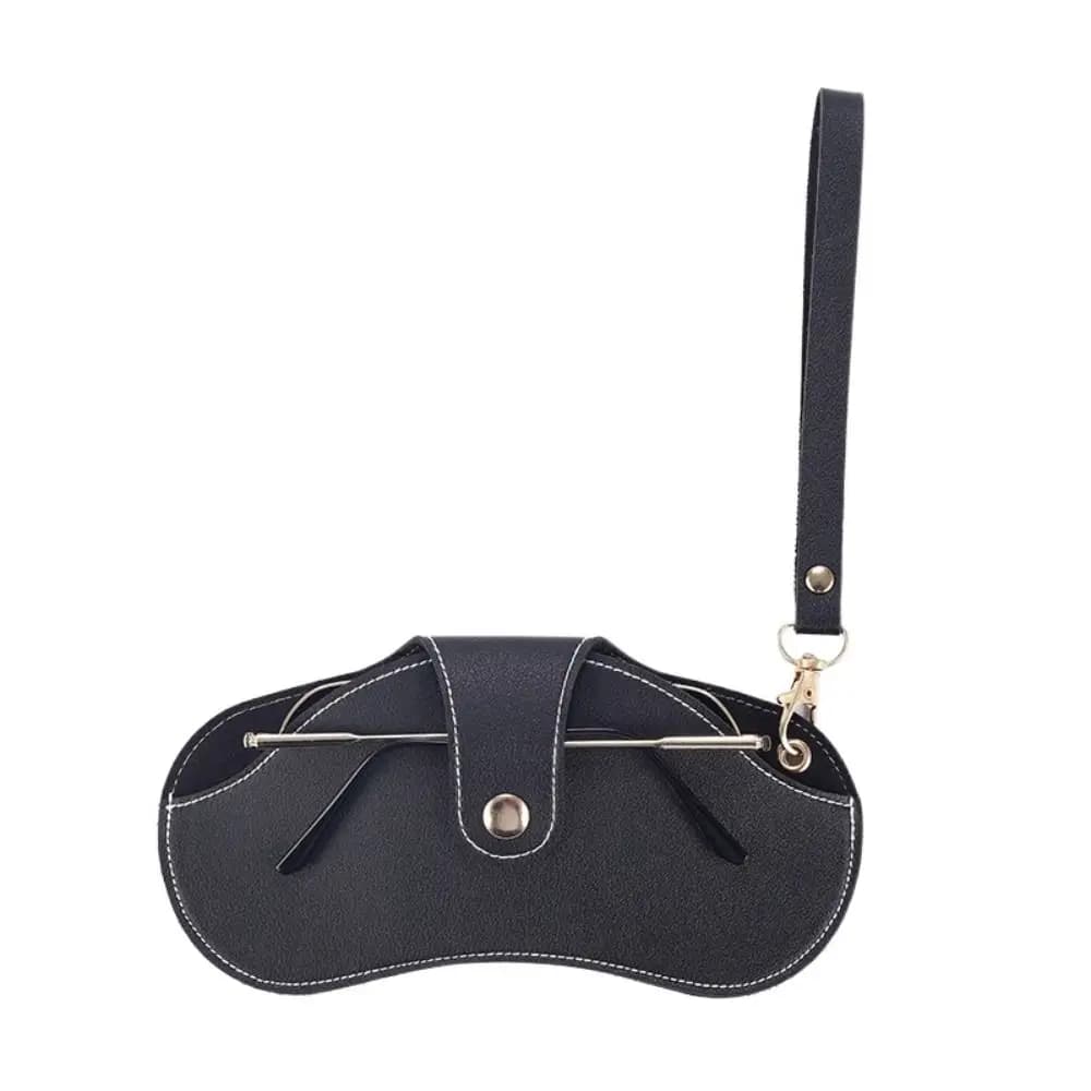Eyewear Protector Hanging Neck Sunglasses Case With Buckle Spectacle Case PU Leather Glasses Case Eyewear Pouch Wrist