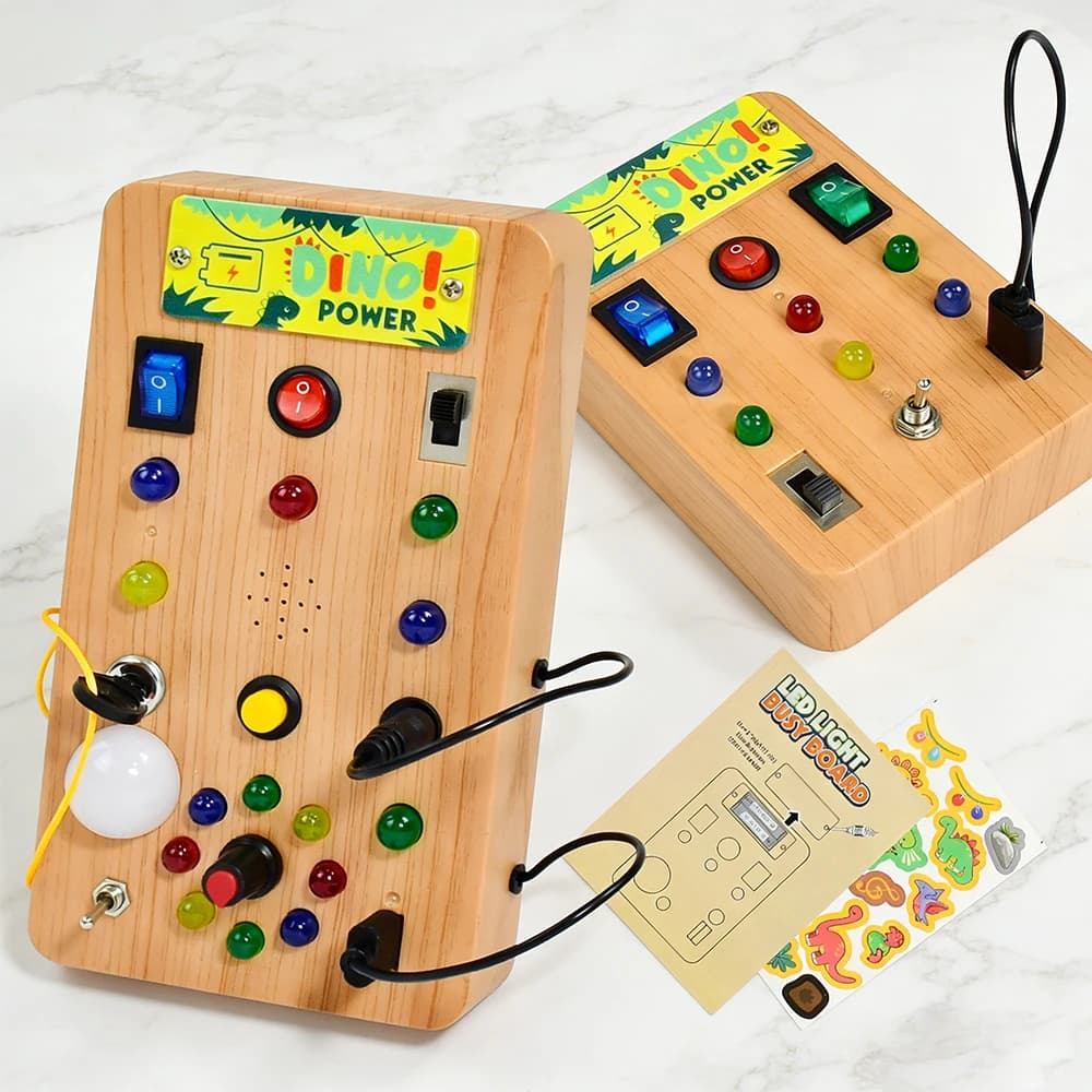 Bambini Montessori LED Light Busy Board simulazione Switch Power Board Busy Light Button Puzzle Early Education Learning Toy