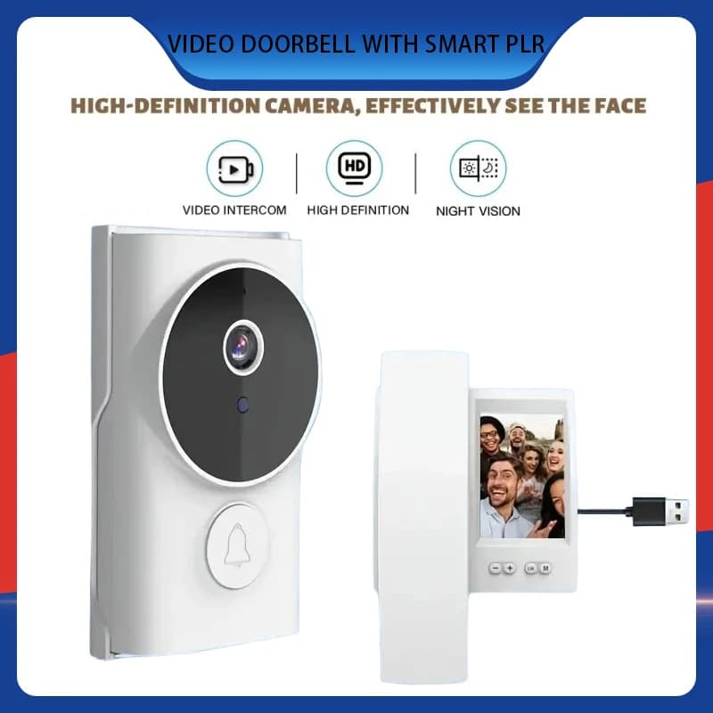 Telecamera per campanello senza fili WiFi Bluetooth 2.4G Schermo HD video citofono bidirezionale rilevamento del movimento Video magico digitale Smart Home