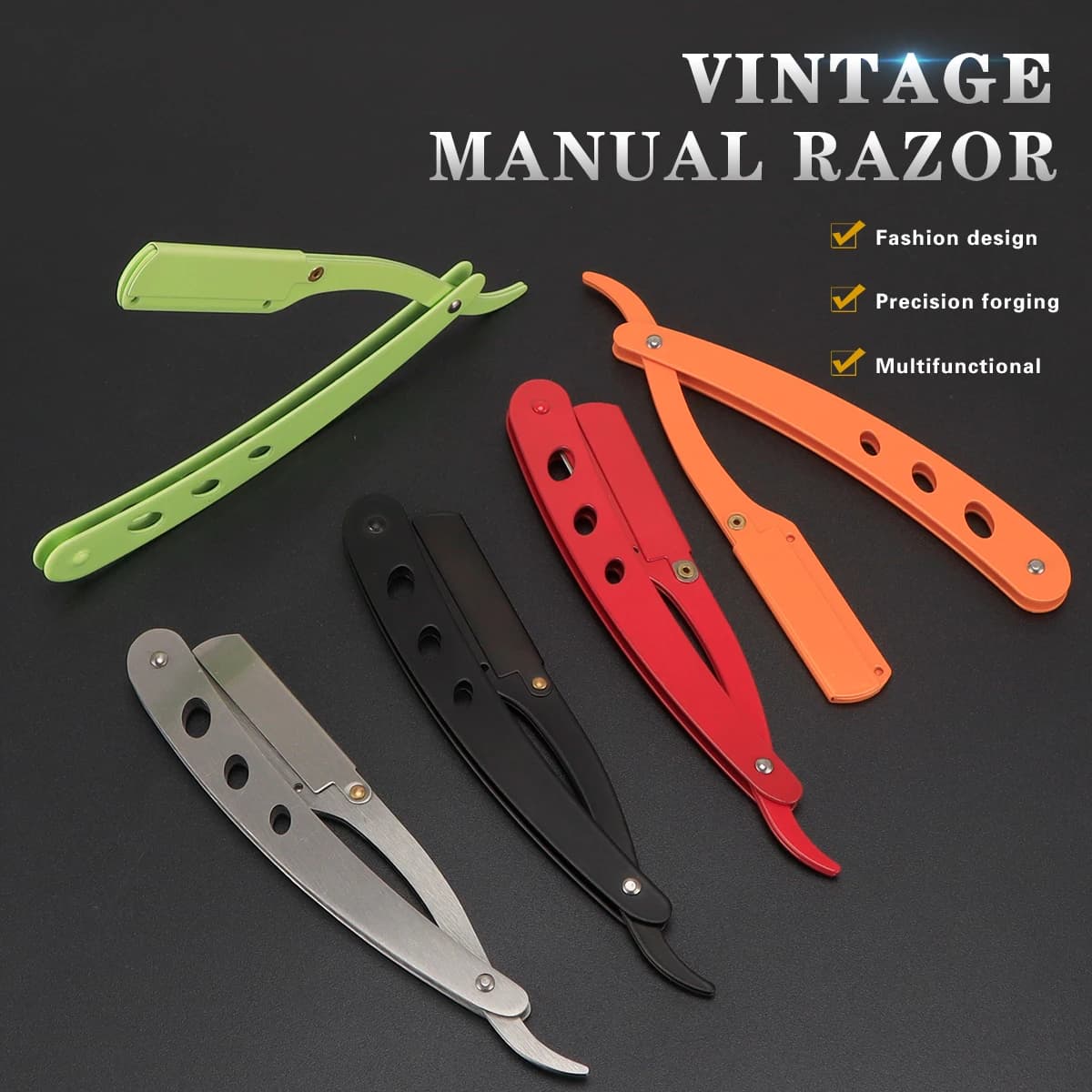 Salon barber razor color manual shaver board straight support for sharp stainless steel cutter folding beard tools barber