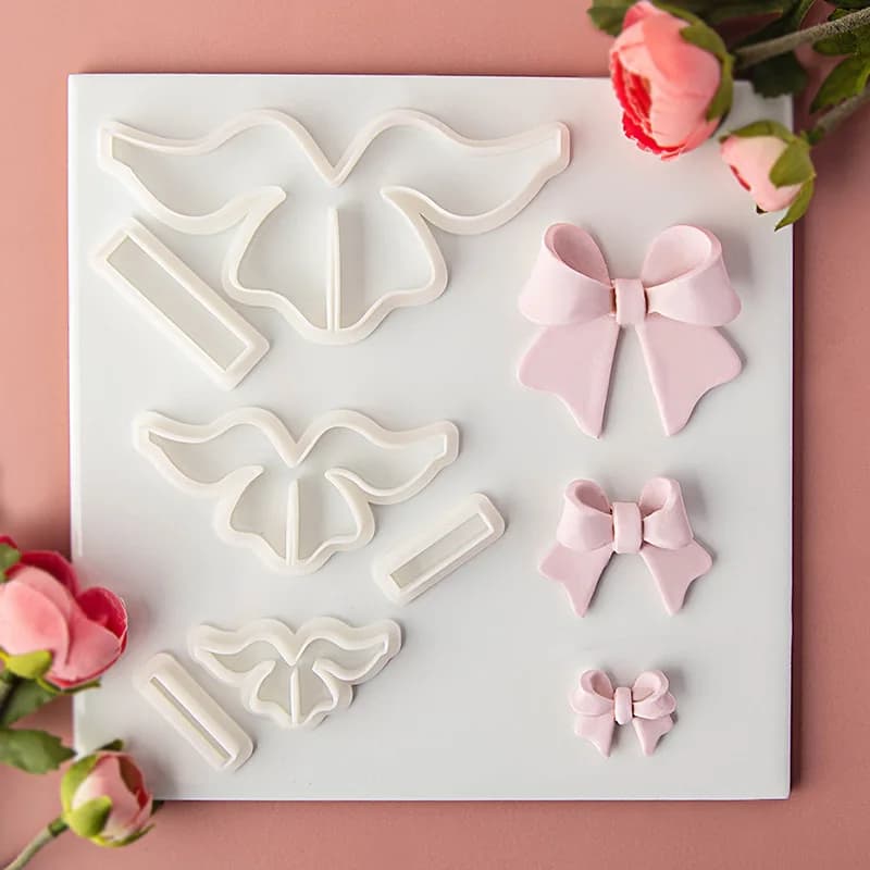 2 pz/set Bowknot Serie Stampo In Argilla Polimerica Frese Per Archi FAI DA TE Orecchini Fatti A Mano Regalo Clip di Capelli Gioielli Ciondolo Taglio Die