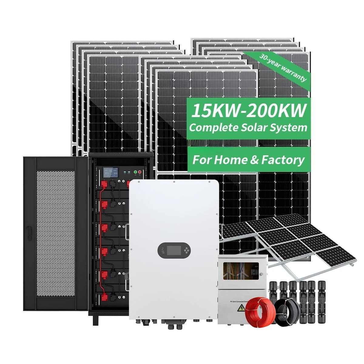 Lista dei prezzi del pannello fotovoltaico ibrido 30000W per uso commerciale del sistema di accumulo di energia solare da 20kw 25KW 30kw per la casa