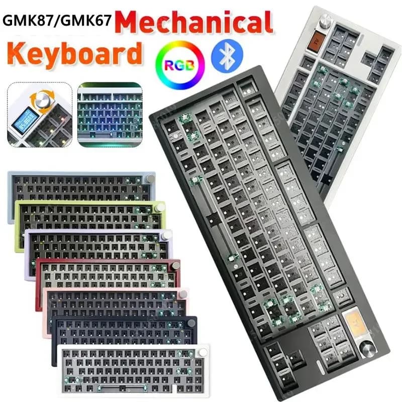 Kit Tastiera Meccanica GMK87, Tastiera Wireless 87 Tasti, Tastiera per Computer Hotswap Compatibile Bluetooth/2.4Ghz/Type-C per Win/Mac