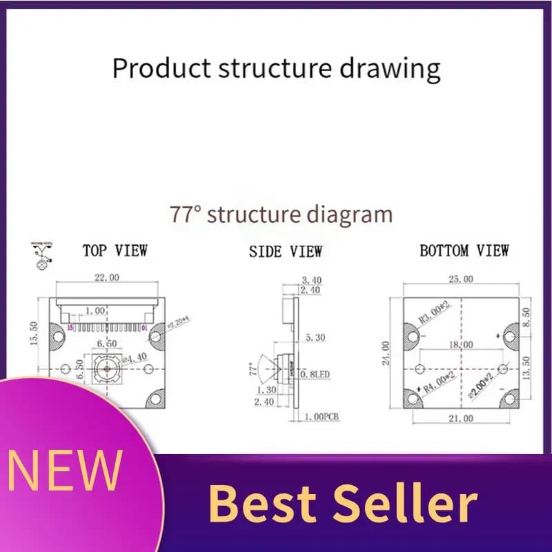 M07K-8MP Camera module for Raspberry Pi 5 Camera IMX219 77 degree viewing angle CSI Cam interface Durable Easy to install Easy to U