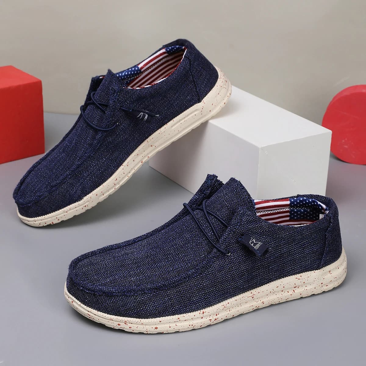 Scarpe casual da uomo in tela e mocassini di grandi dimensioni, taglia 39-48