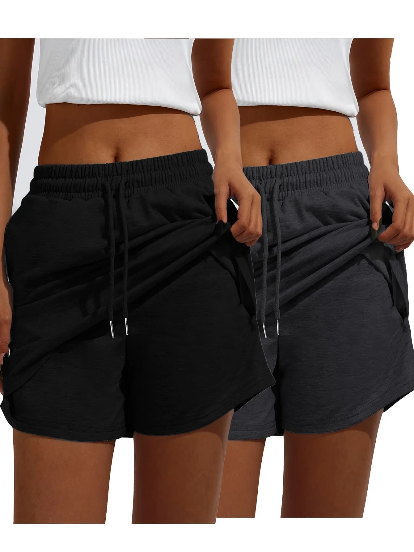 Set Estivo da Donna 2 Pezzi con Gonna-Pantalone a Vita Elastica, Adatto per Corsa e Tennis Casual