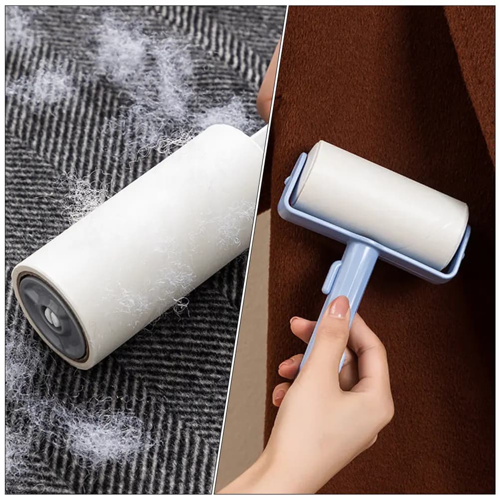8Pcs Clothes Lint Roll Paper Heavy Duty Sticky Hair Cleaning Roll Paper for Coats Suits Sweaters Carpets Furniture Cars Quick