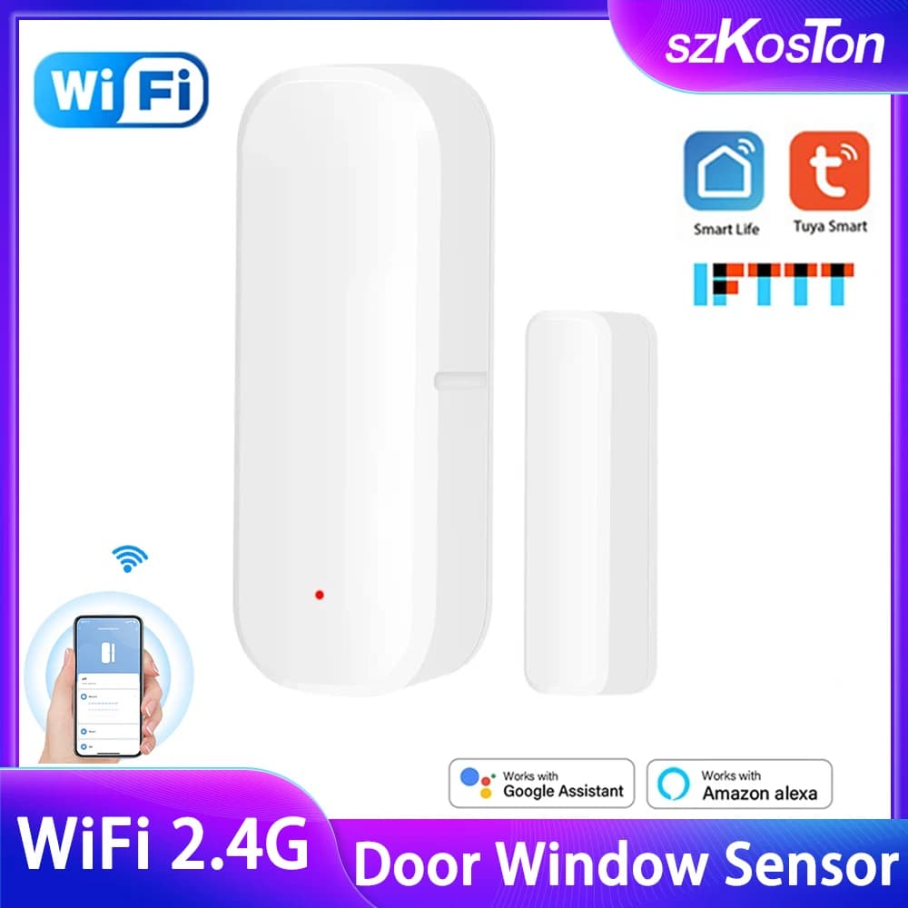 Tuya Smart Home WiFi sensore porta finestra porta aperta rilevatori chiusi Smart Life Control per Alexa Google Home Security Protection