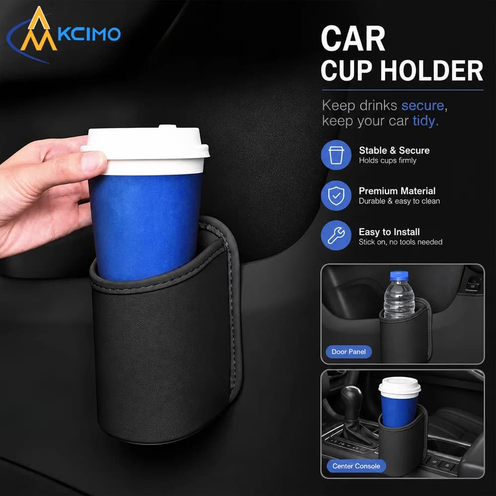 1Pc 2-in-1 Car Vent Hanging Storage Holder, Auto Drink & Phone Organizer, Portable Mini Vehicle Interior Waste Container