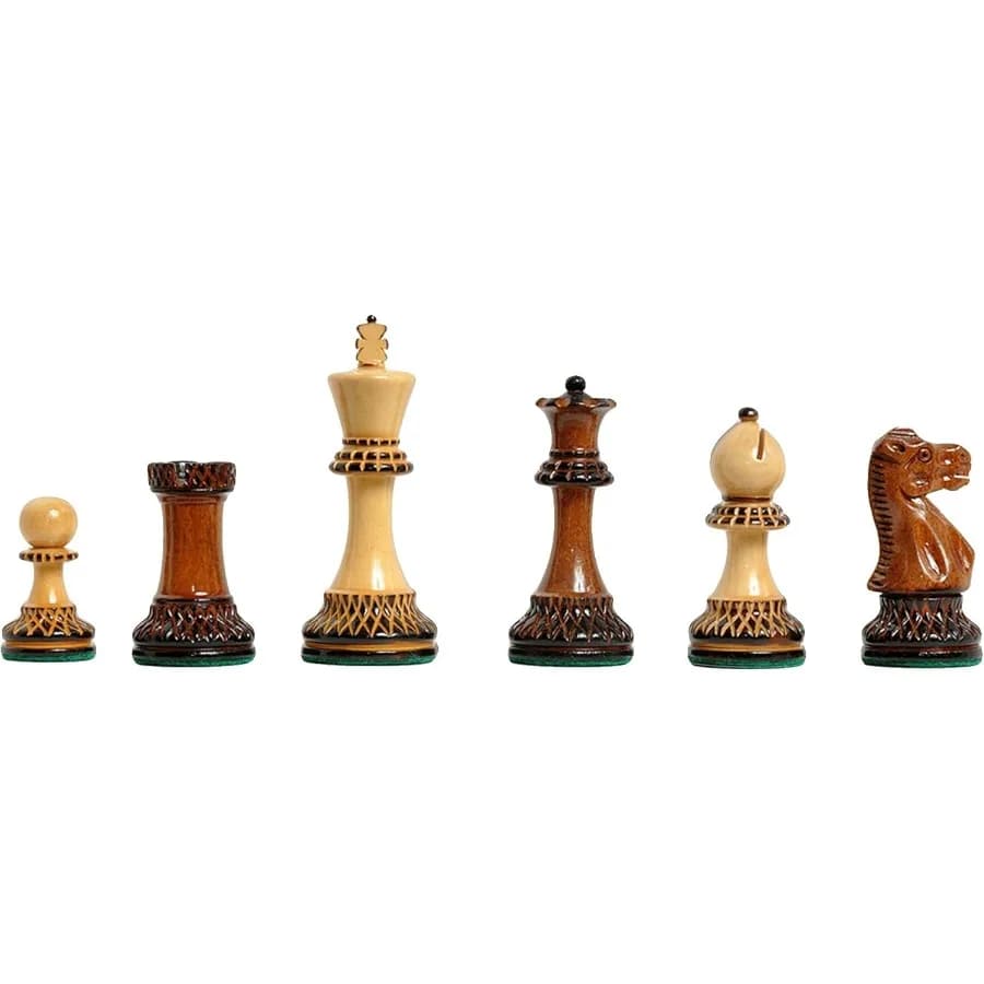Il Gran Maestro Set di Scacchi Solo Pezzi 4.0 King Burnt Golden Palissandro Pezzi degli Scacchi Premium per la Decorazione Domestica Elegante TournamentGrad