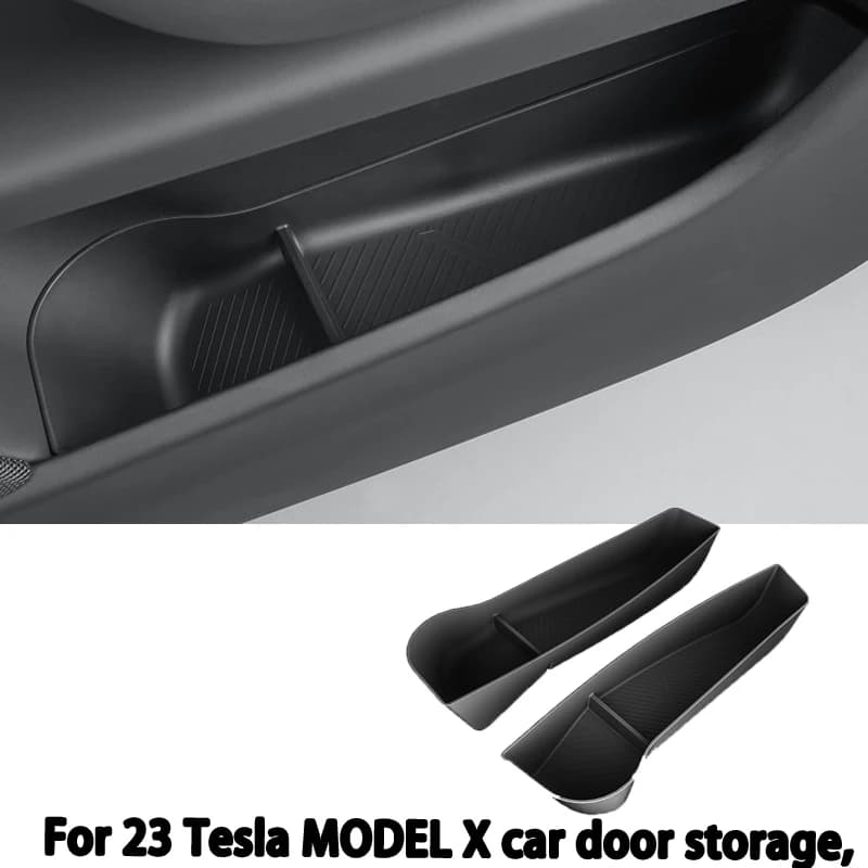 Suitable for 2023 Tesla MODEL X car door storage, door slot storage box, interior trunk accessories