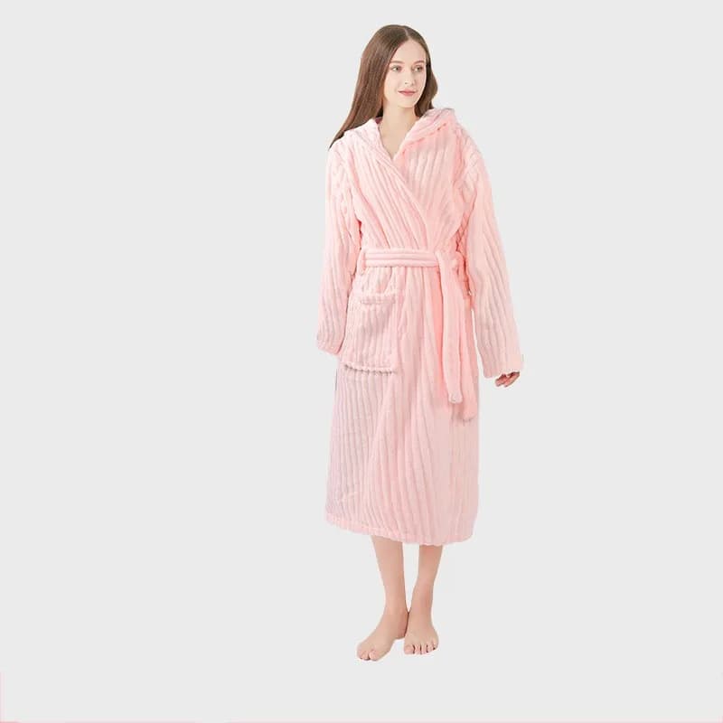 Autumn Large Winter Keeping Warm Women's Nightwear Flannel Long Dress Housewear Coral Fleece Bathrobe Often Seatingwear