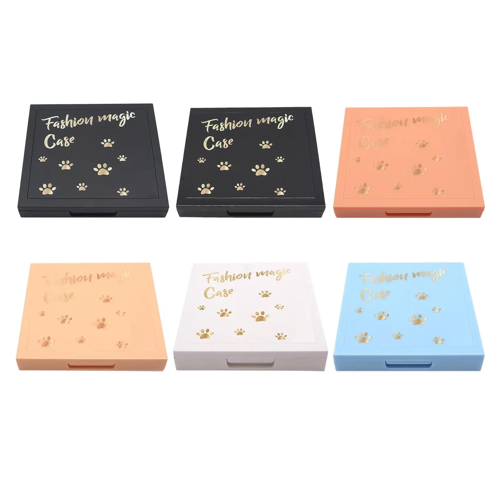 Empty large magnetic umbrella palette with shade mirror with lipstick