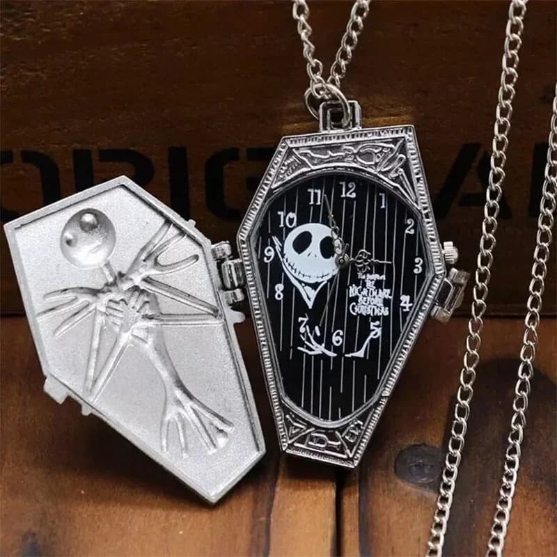 Nuovo stile Halloween antico vintage orologio da tasca al quarzo cassa pendente collana catena orologio squisito per uomini donne regali