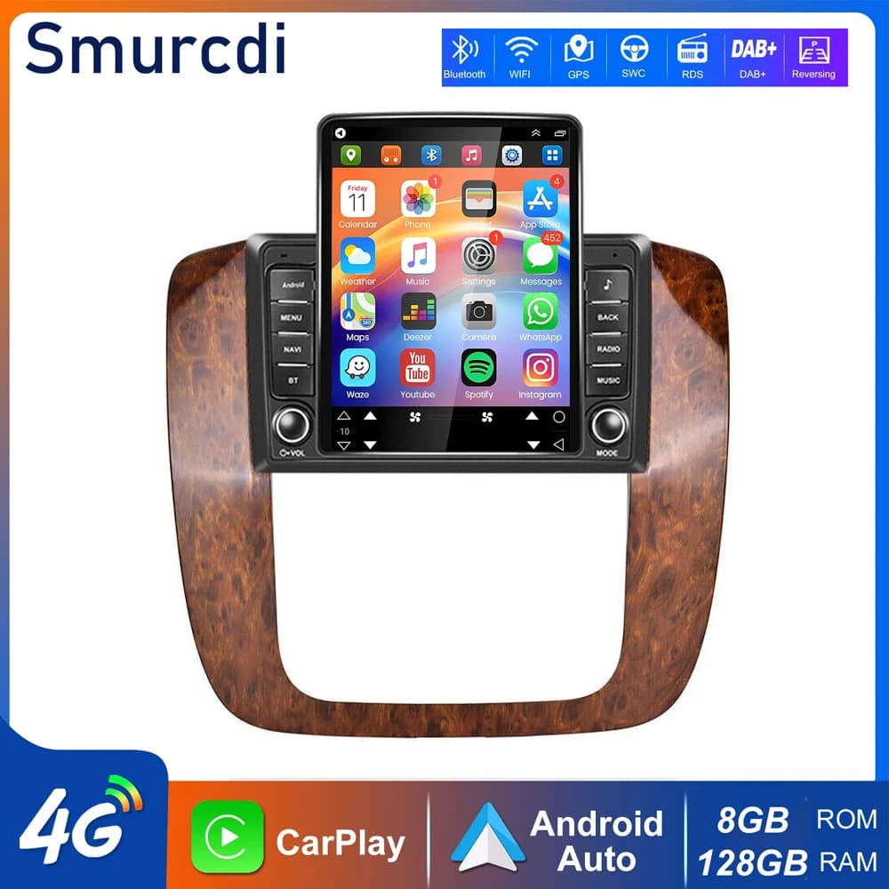 Autoradio Android 16 da 9.7 Pollici con Carplay per GMC Yukon Chevrolet Tahoe Suburban 2008-2012, GPS e Stereo Multimediale