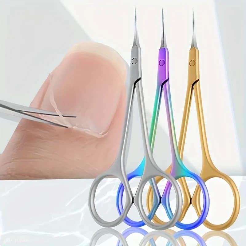 Stainless Steel Cuticle Scissors with Toe Curve Blade Nail Cutters Tools for Manicure Eyebrows Removal Mortal Skin