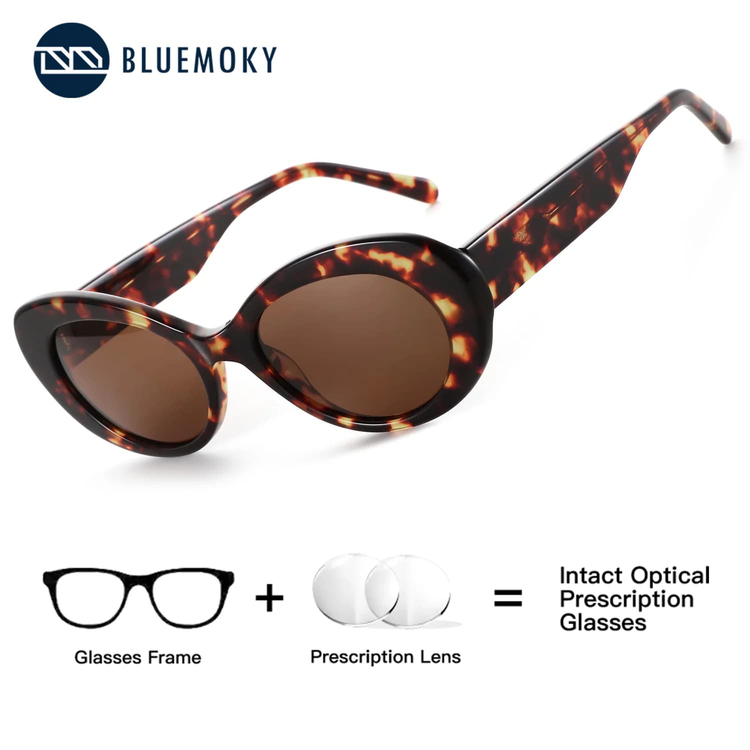 BLUEMOKY Occhiali da sole da donna con lenti polarizzate UV400 in acetato, a occhio di gatto, con protezione solare, progressivi, per miopia, bifocali, da lettura