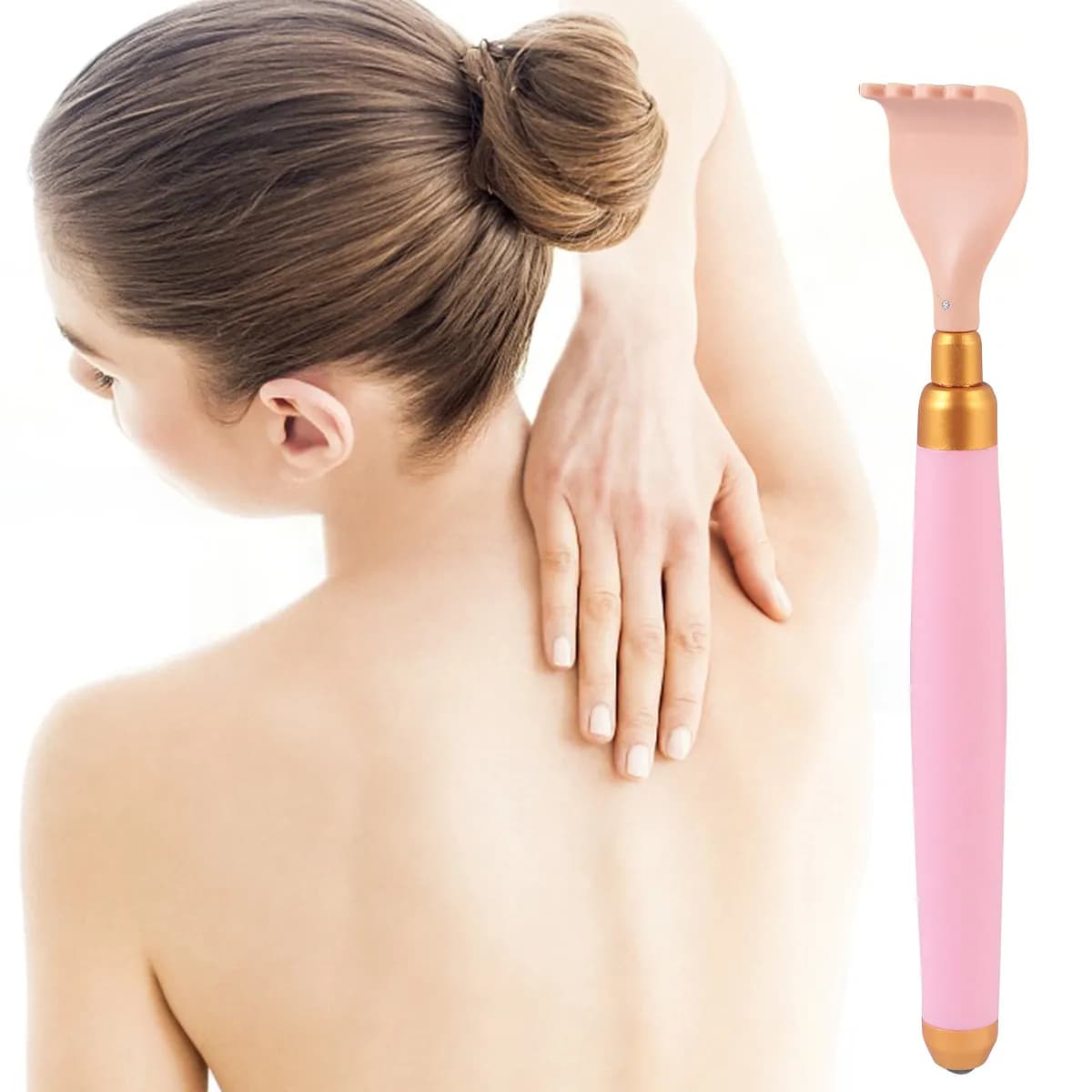 Grattaschiena Estensibile in ABS e Lega di Alluminio, Massaggiatore per il Relax, Portatile e Telescopico, per Alleviare il Prurito, per Anziani e Donne in Gravidanza