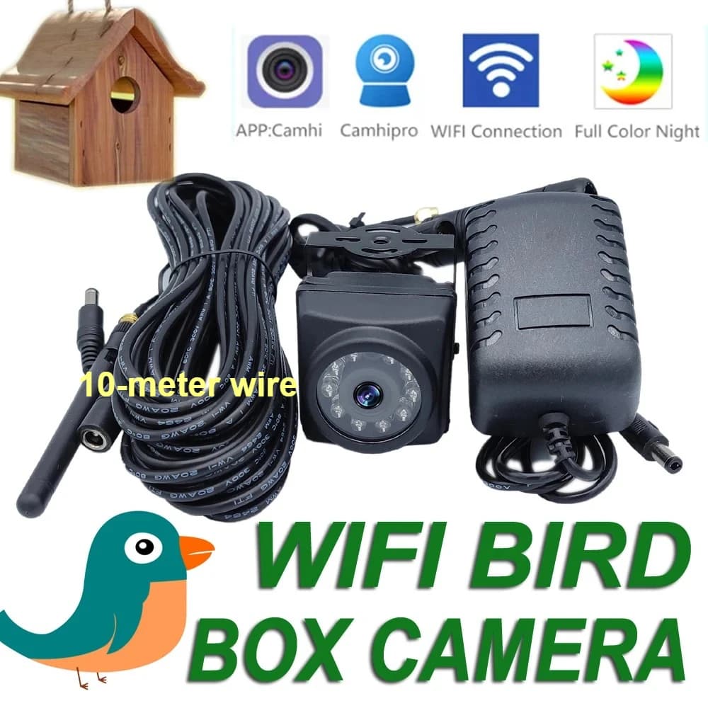 WIFI BIRD BOX CAMERA 5MP 2MP Mini impermeabile IR Night Vision IPC Suit KIT guarda riprese in diretta o registrati di uccelli di nidificazione usando