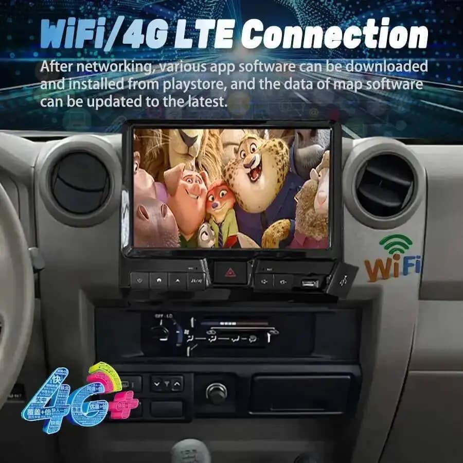 Autoradio con schermo QLED da 11,2 pollici e Carplay per Toyota Land Cruiser 70 75 76 LC70 LC75 LC76 2007 - 2021, lettore multimediale Android 13 con GPS