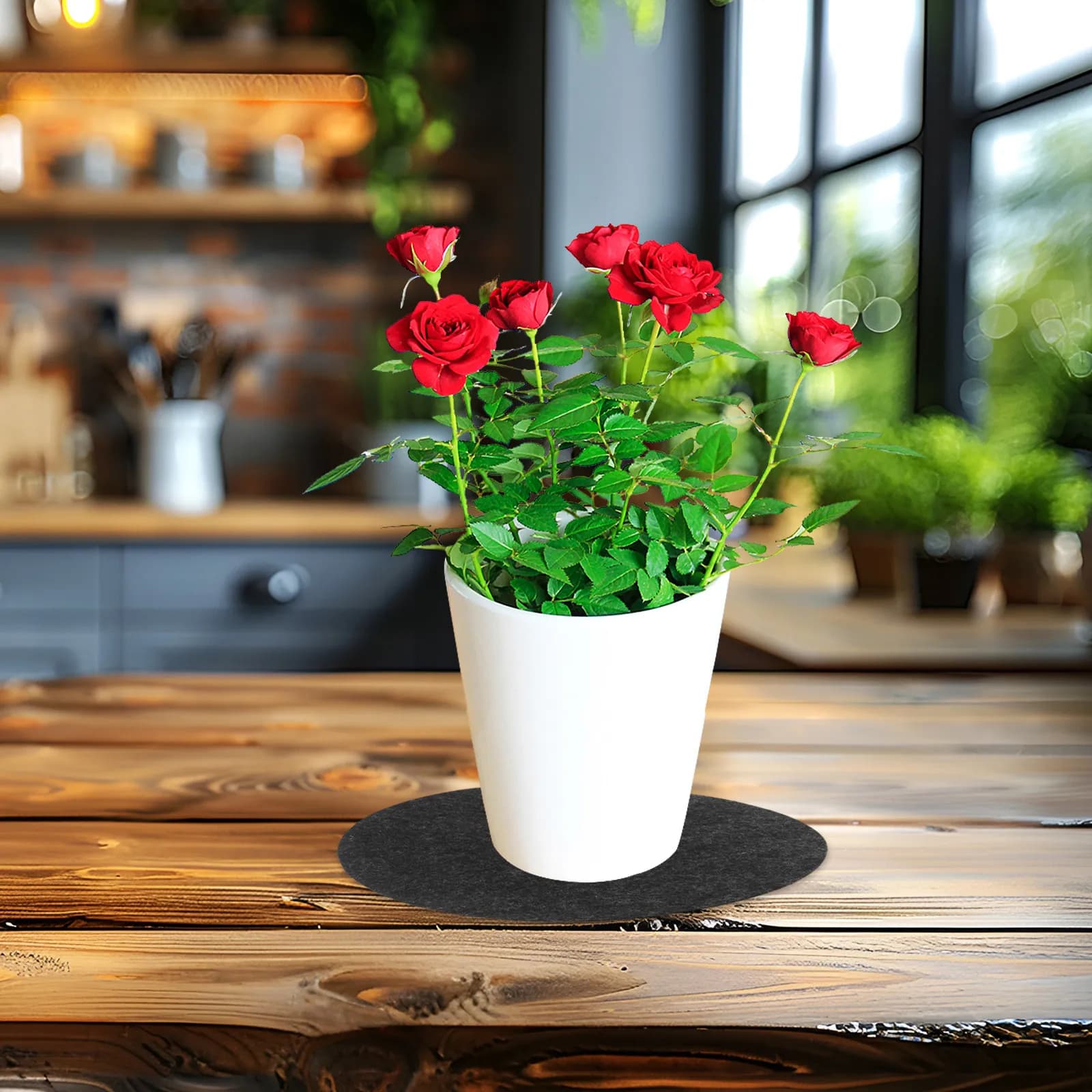 12Pcs Round Felt Pot Coasters Dual-Sided Absorbent Waterproof Saucers for Indoor Outdoor Plants Flowerpots Vases Planter Mats
