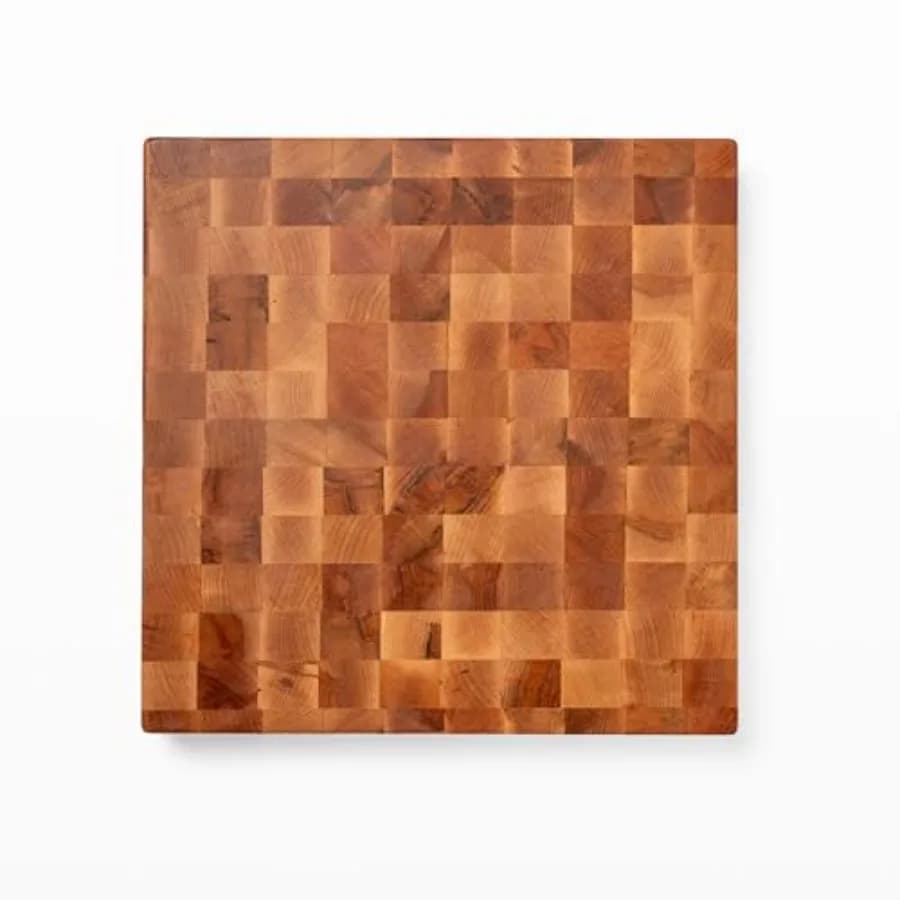 Tagliere Quadrato in Legno d'Acero Serie CCB 18"x18" Spessore 2.25" (5.2 cm) 22 libbre, Blocco da Macellaio Reversibile con Grana Finale e Impugnature Ergonomiche