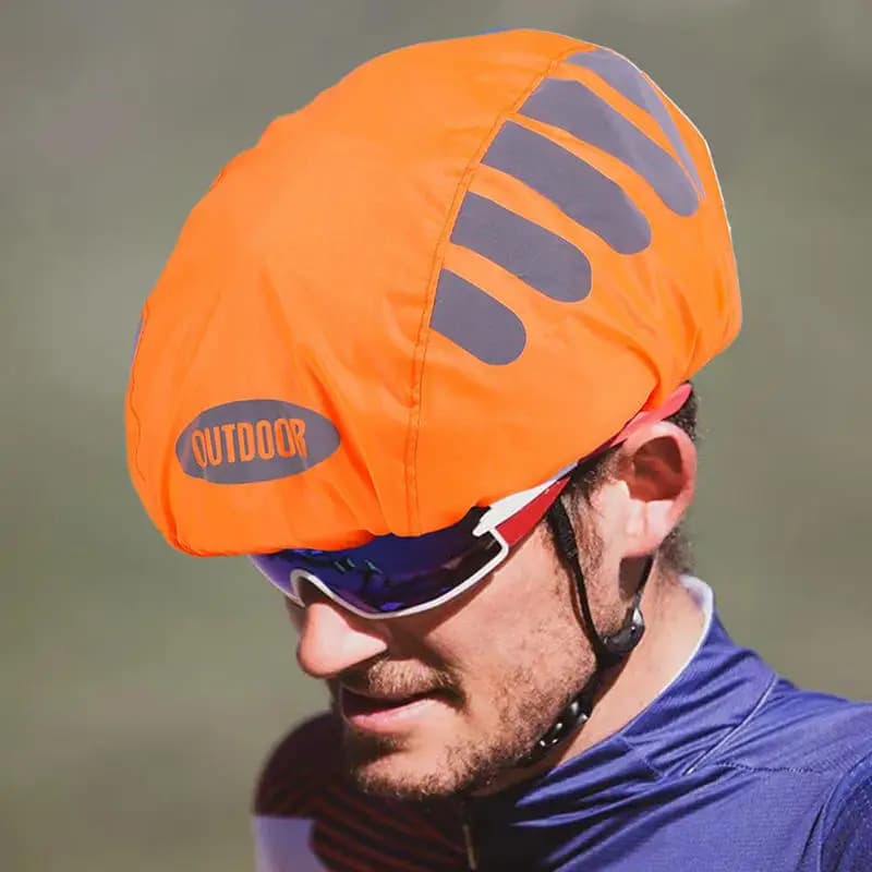 Copertura impermeabile per casco da bicicletta con striscia riflettente, copertura antipioggia per casco da ciclismo MTB e bici da strada, protezione antivento.