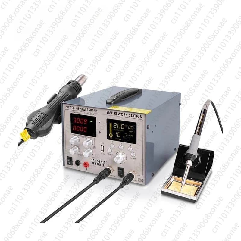 Tavolo di saldatura per manutenzione con display digitale 4 in 1 ad alta potenza Alimentatore multifunzione per saldatore con pistola termica 9305D