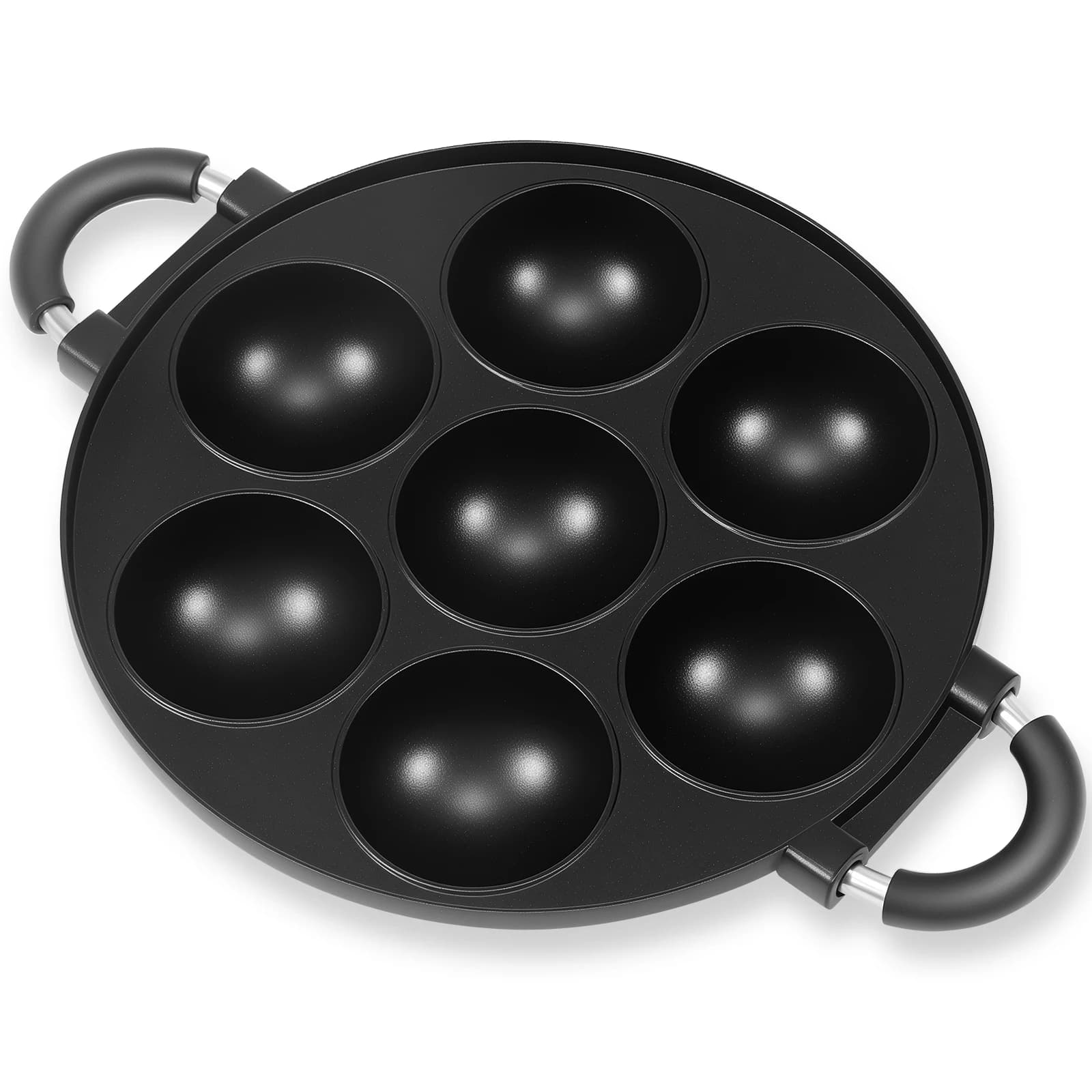 Stampo per Polpette a Forma di Polpo a 7 Fori con Manico Ergonomico in Lega di Alluminio per Cucina Domestica