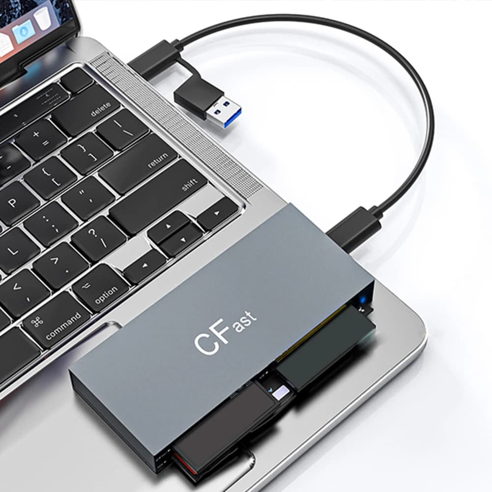 Lettore di Schede CFast 5Gbps, Adattatore Memory Stick Pro Duo USB 3.0 USB C per Schede CFast CF MS SD TF XD