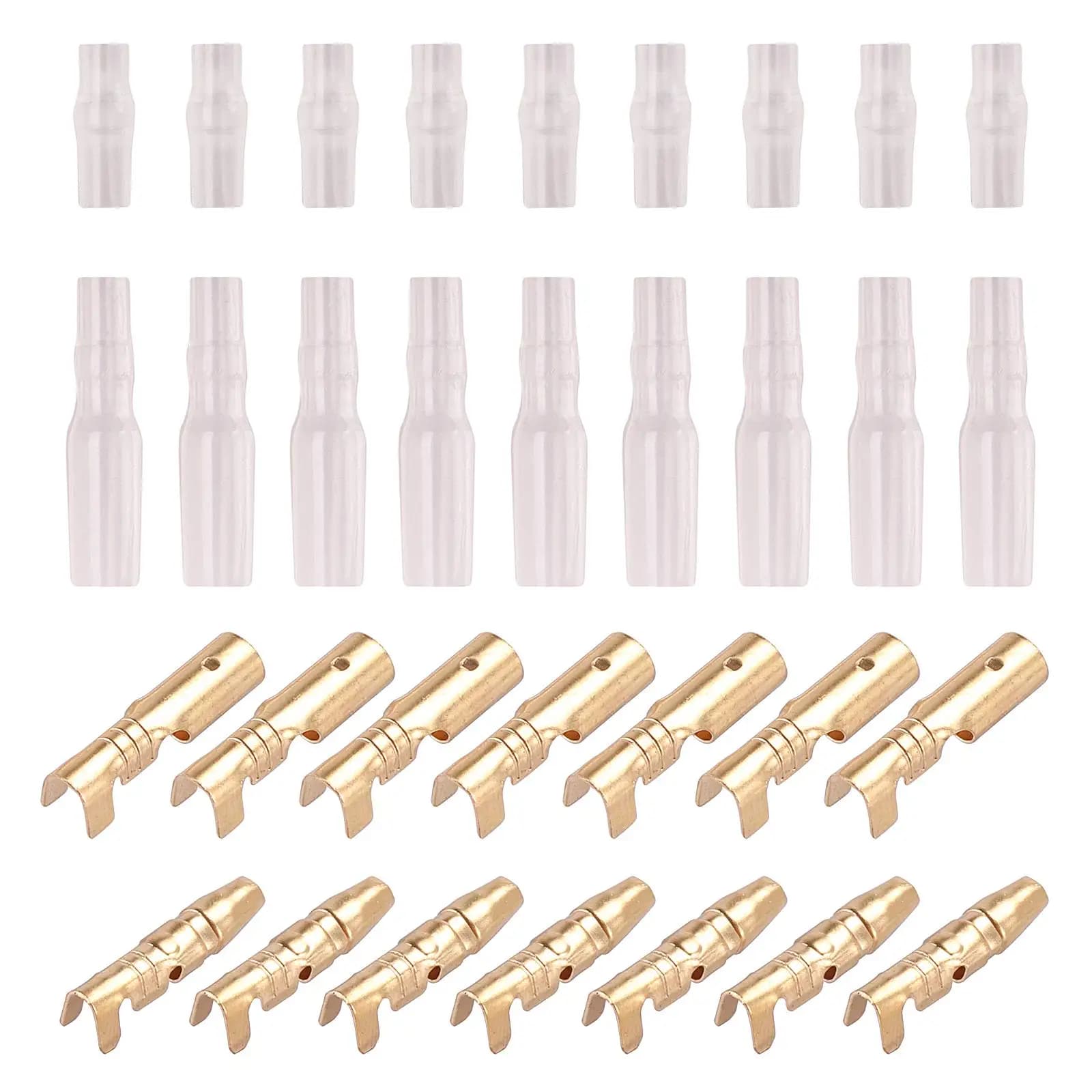 200 bullet connectors of 3,9 mm male and female, brass bullet terminal connectors with insulating cover for motorcycle