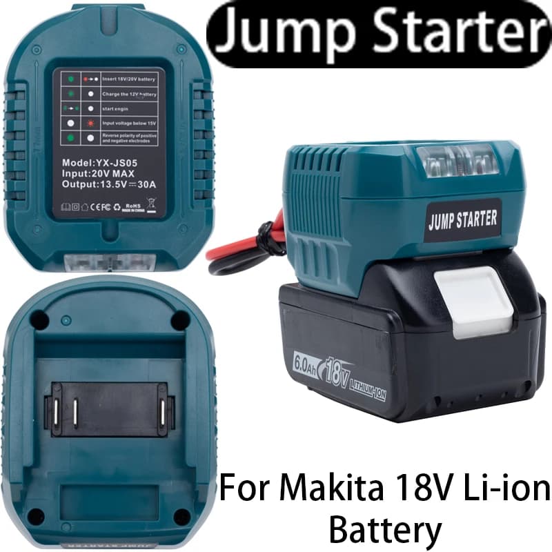 Avviatore di emergenza per Makita 18V batteria agli ioni di litio alimentatore ponticello clip caricabatteria per auto portatile avviamento di emergenza accessorio per elettroutensili