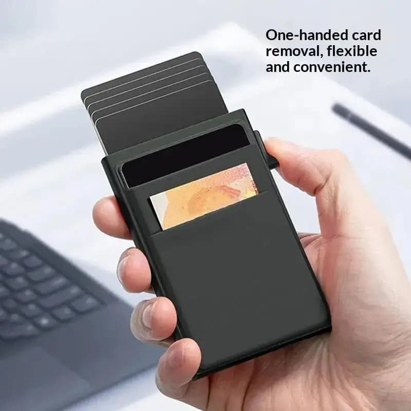 Aluminum Alloy Automatic Card Wallet Side Push Minimalist Thin Card Cover for Business Gift Daily Travel Commute