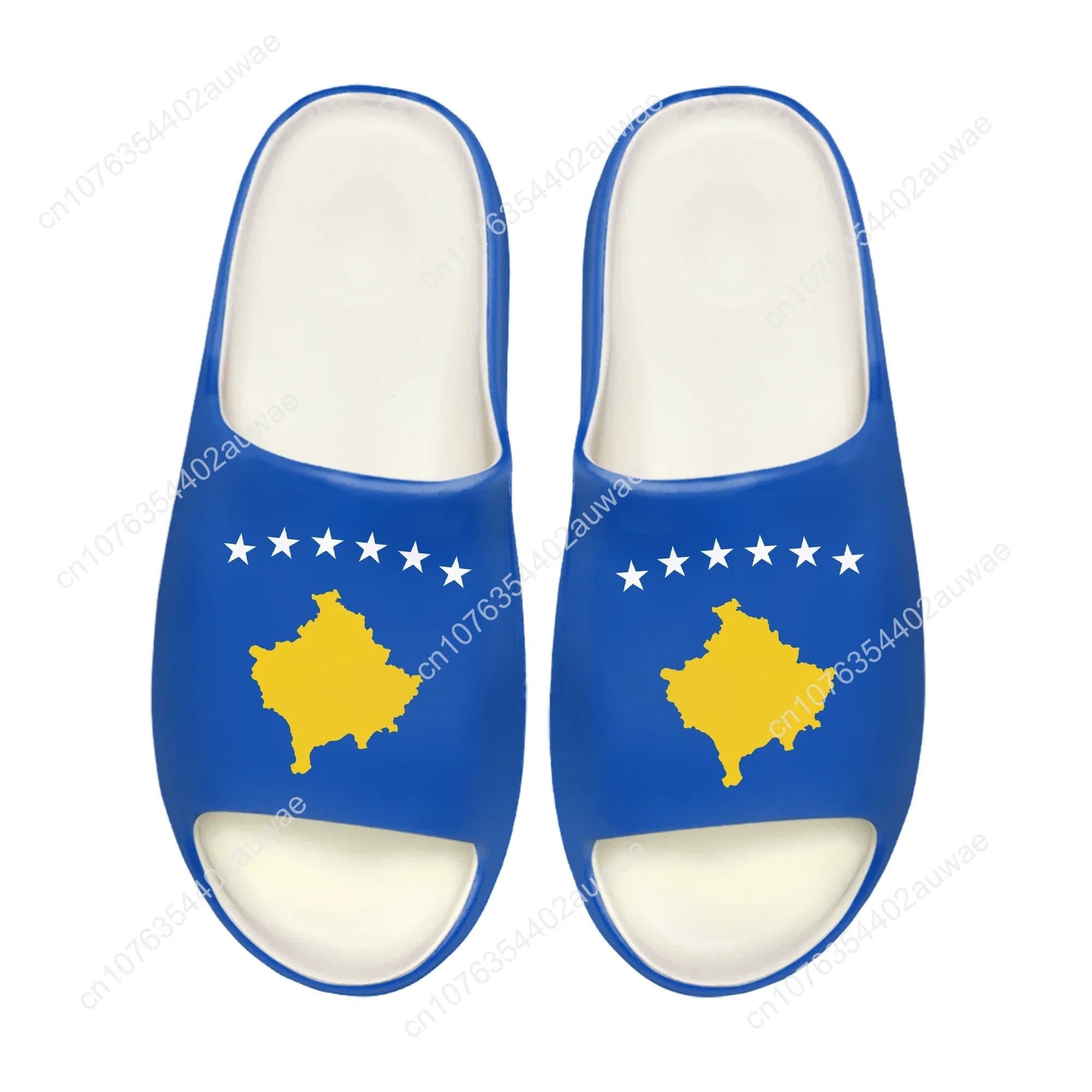 Slippers with soft sole with flag of Kosovo Pristina Zoccoli for home Men's and women's shoes for teenagers tailor made beach sandals on shit