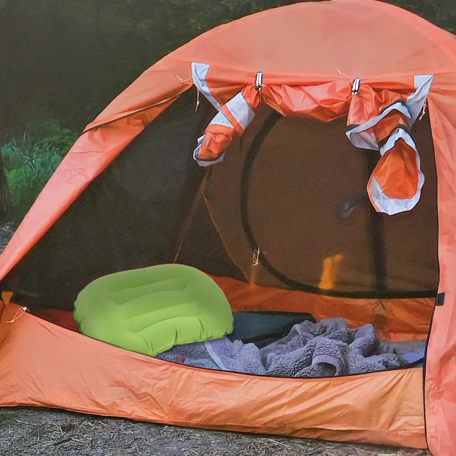 Cuscino Gonfiabile da Campeggio con Design Ergonomico per Supporto Cervicale, Cuscino da Viaggio Leggero e Portatile per Escursionismo e Backpacking