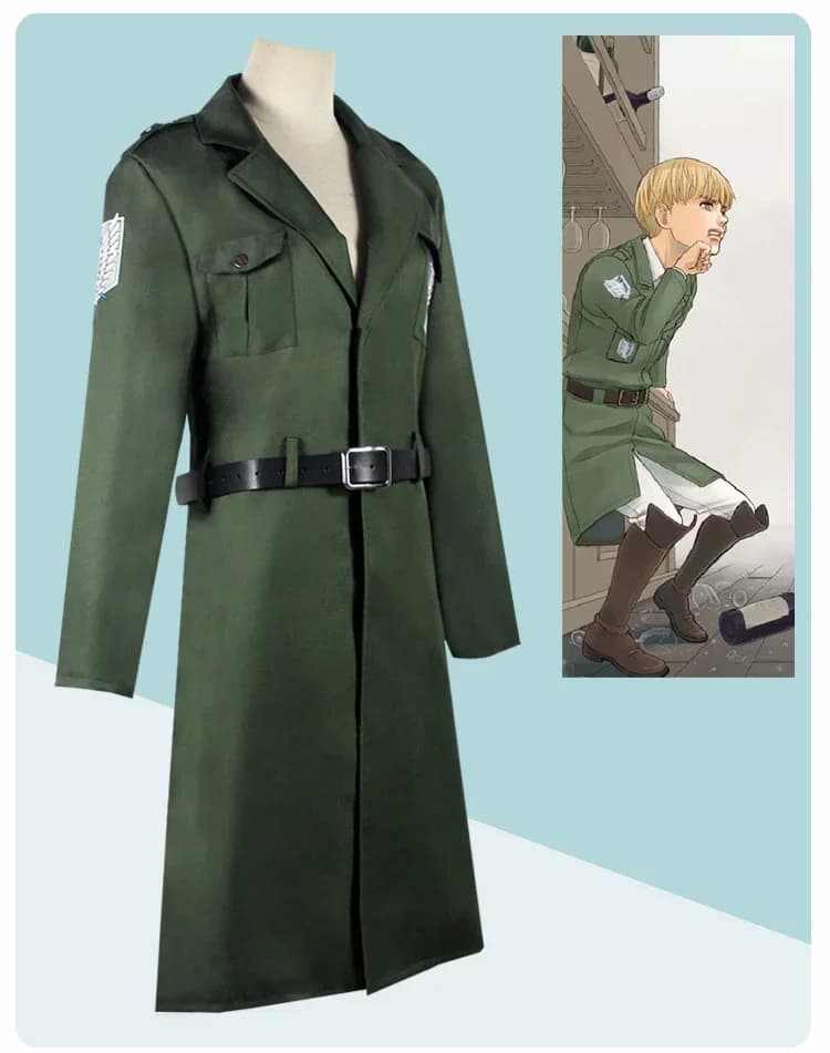 Attack on Titan Cosplay Anime Season 4 Scout Regiment Eren Jager Armin Arlert Navy Green Jacket Halloween Costumes for Women Men