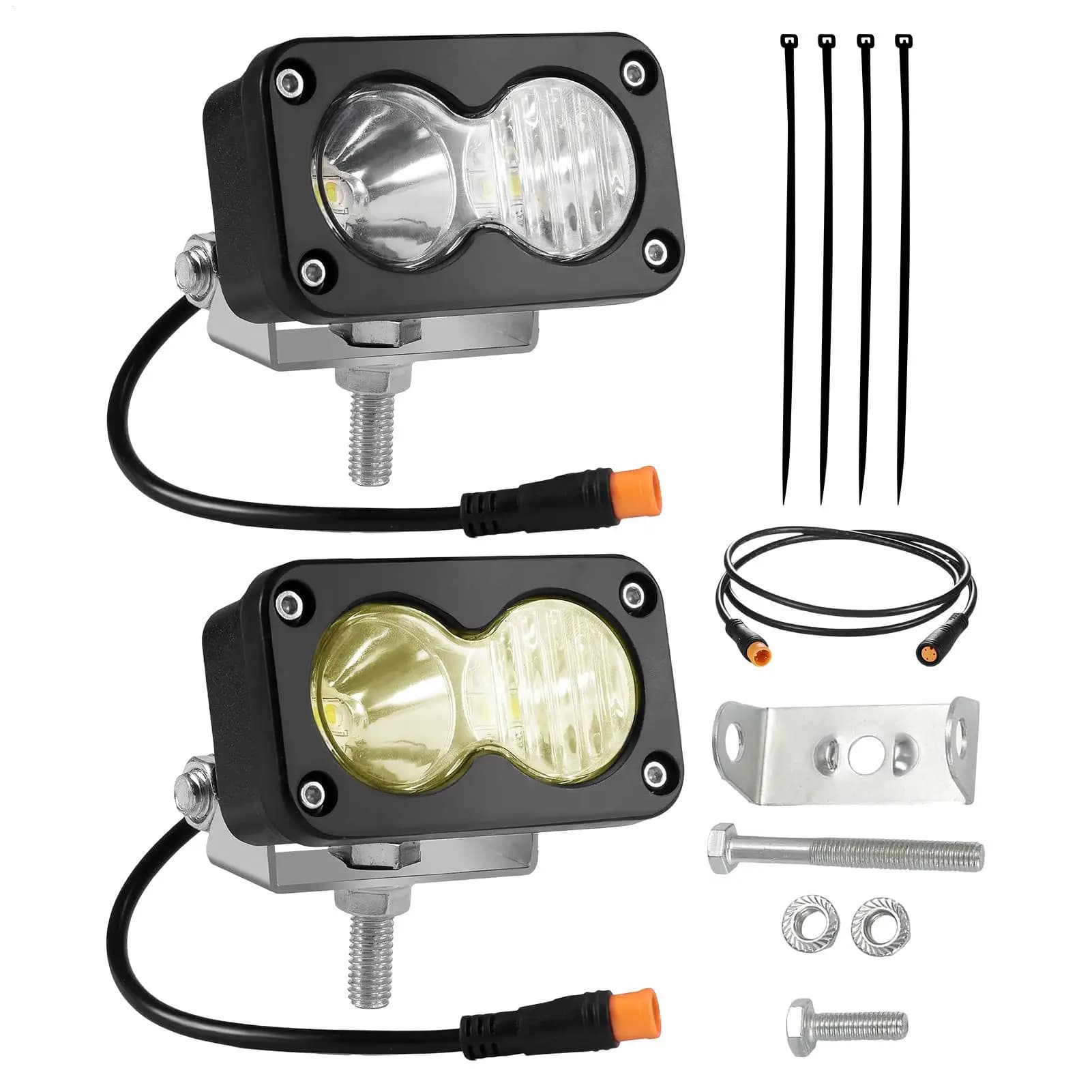 3 Inch LED Pod Spotlight For Q20 Motorcycle Pickup Offroad Headlight Flood Spot Waterproof Plug Play White Yellow Light