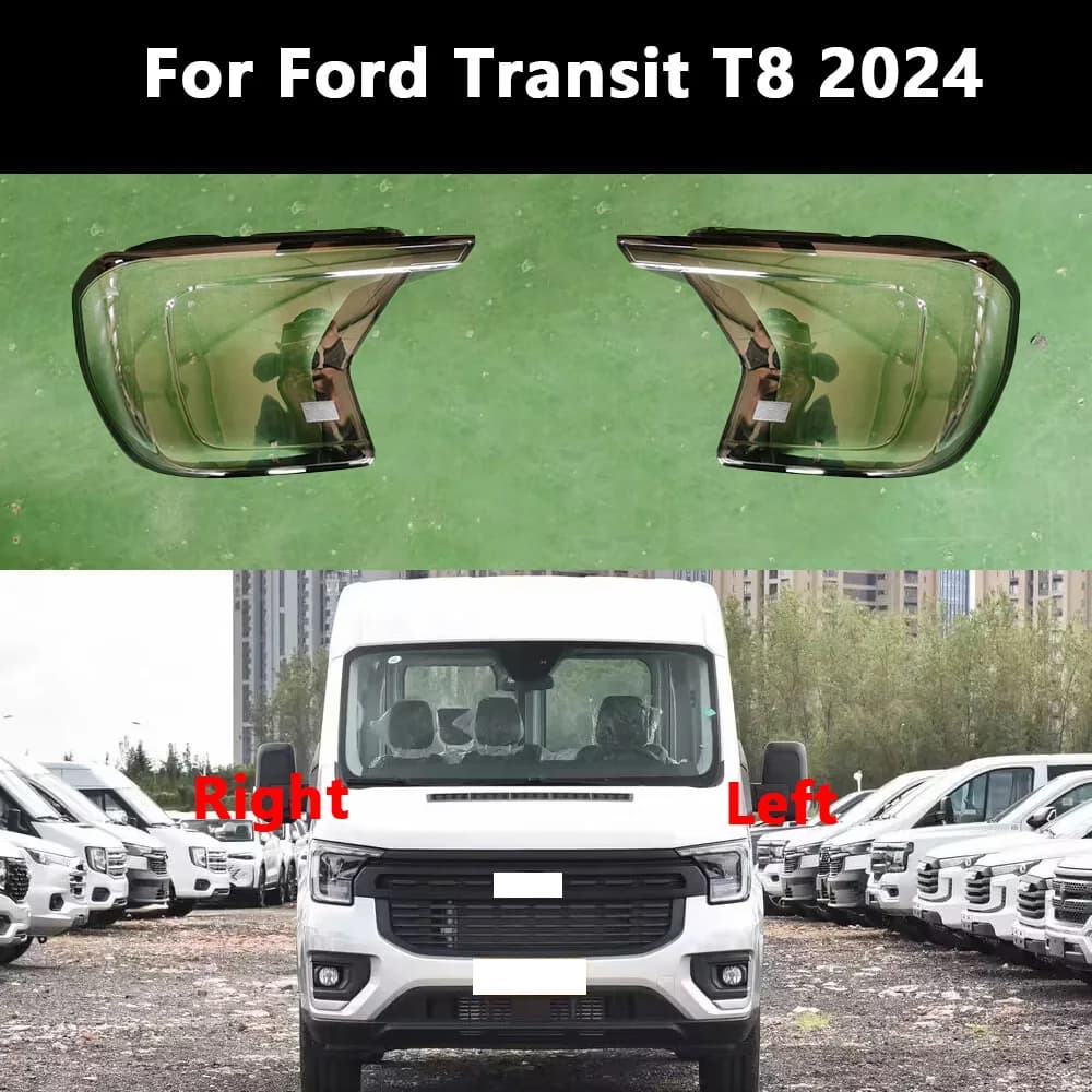 Front Headlight Cover Transparent Lamp Shade Headlamp Shell Lens Plexiglass Replace Original Lampshade For Ford 2024 Transit T8