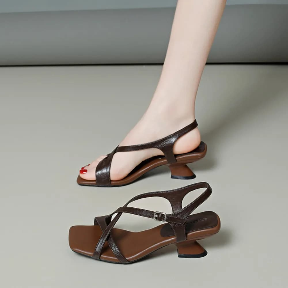 Retro High-heeled Lace-up Roman Sandals for Women, 2026 Summer New Style, Casual Thick Heel