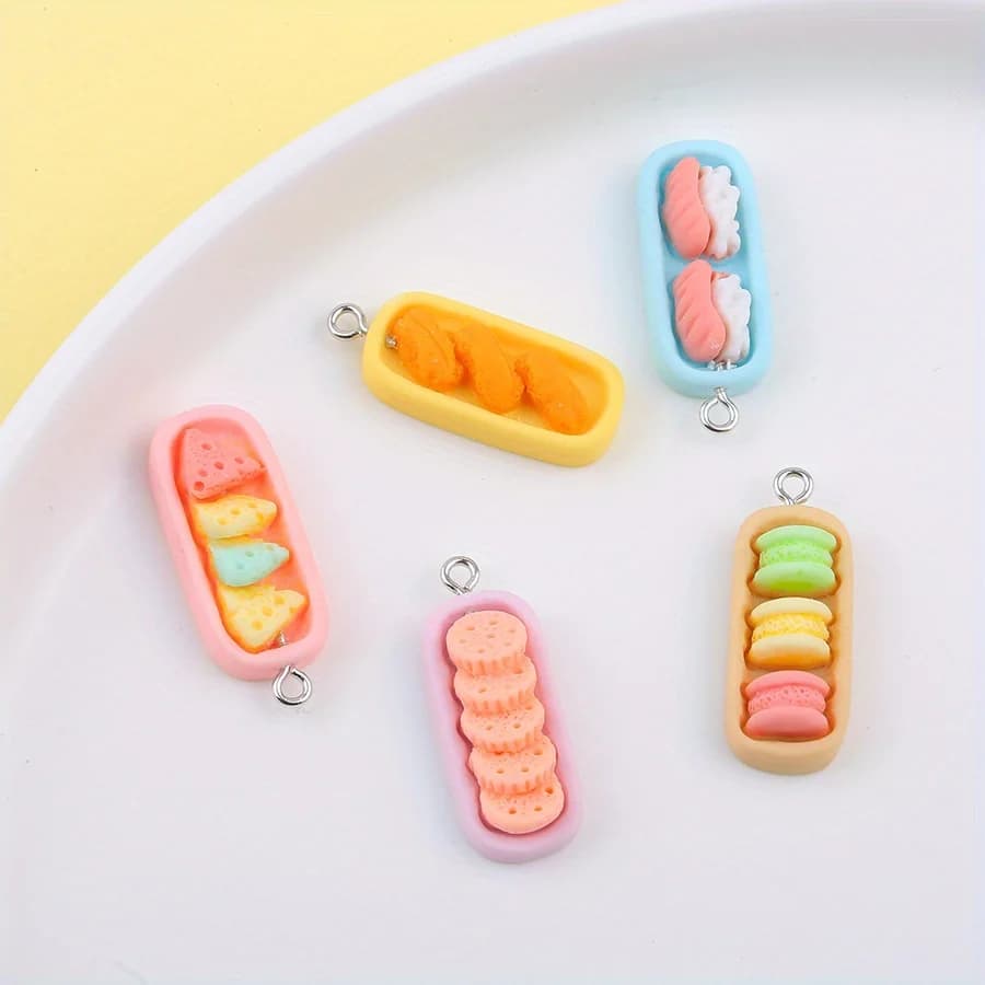 10 pezzi di simulazione di cibo carino sushi ciondoli in resina accessori di gioielli artigianali fai da te per orecchini decorazione della cassa del telefono