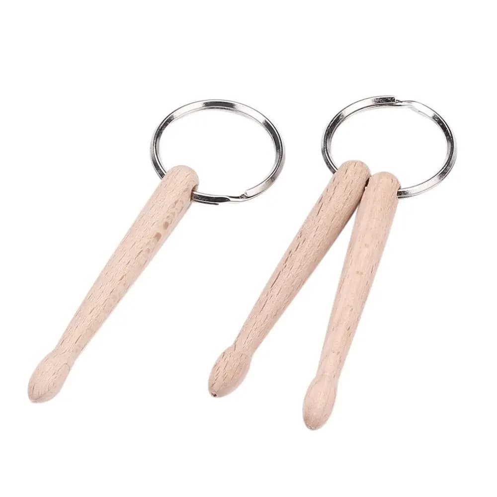Professional Wood Drumsticks Keychain Mini Metal Drum Sticks Key Ring Gift Percussion Key Ring