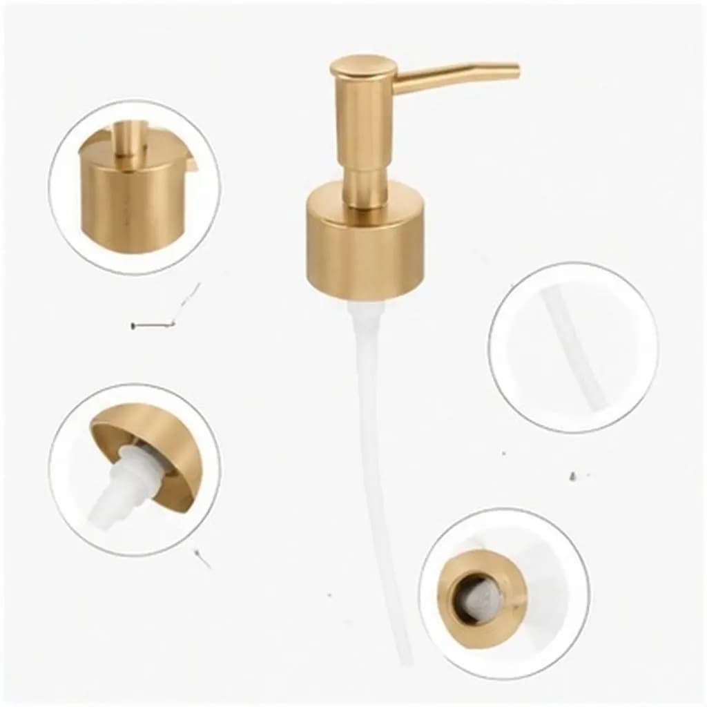 5Pcs Press Pump Head Plastic Lotion Dispenser Replacement Soap Shampoo Bottle Top Leakproof for Bathroom and Kitchen