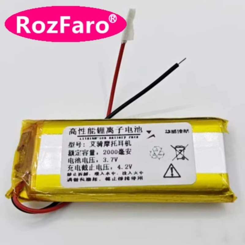 RozFaro Battery for Dash Cam from Motorcycle Helmet G4 G5C G5Pro G6 G7 G7+ G7Pro 3.7V 2000mAh