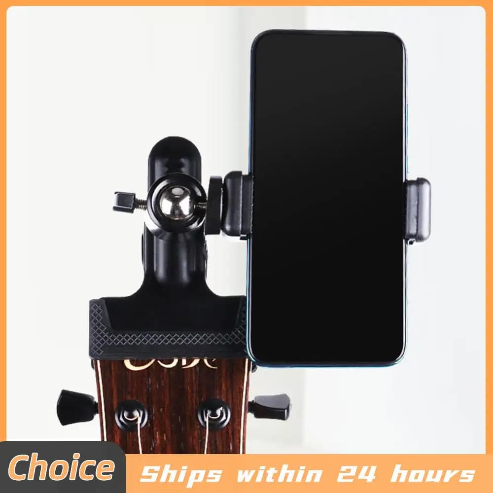 Supporto per Telefono Cellulare con Clip per Testata Chitarra, Angolo Regolabile, Multifunzionale per Registrazione Musicale Domestica